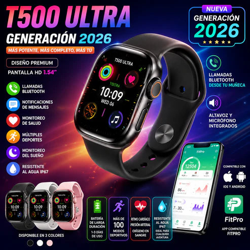Reloj Smart watch PRO T500 ULTRA GEN. 2026