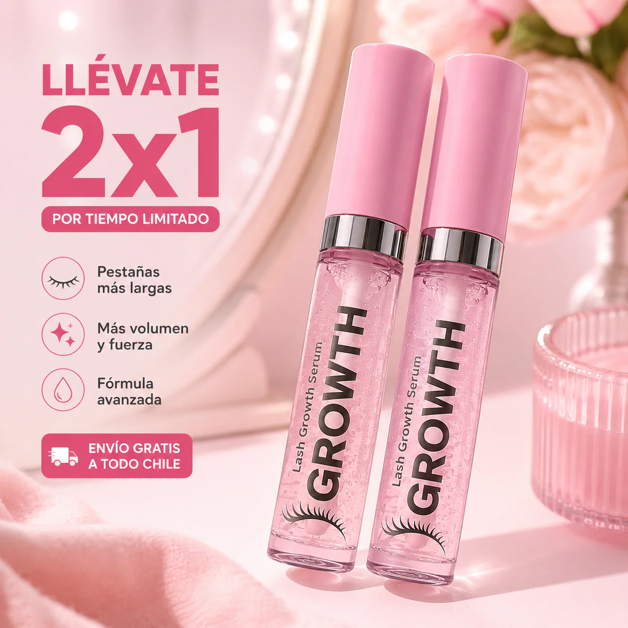 2x1 Sérum de Pestañas Growth I Pestañas Más Largas